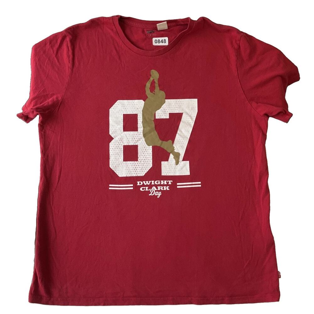 San Francisco 49ers Women Shirt XL Red Levi's Dwight Clark Short Sleeve 87